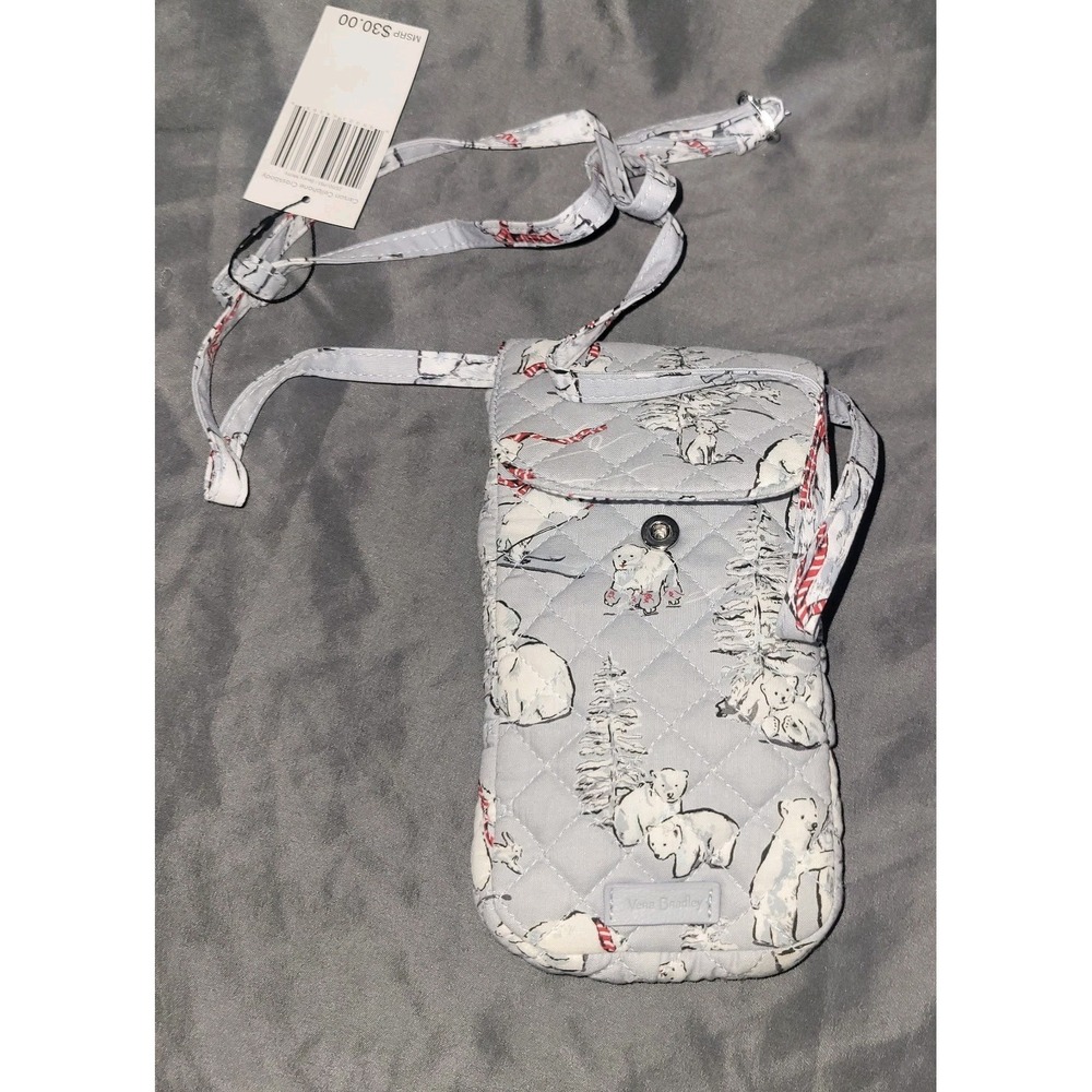 Vera Bradley Cellphone Crossbody Beary Merry Polar Bears Purse NWT  Snow